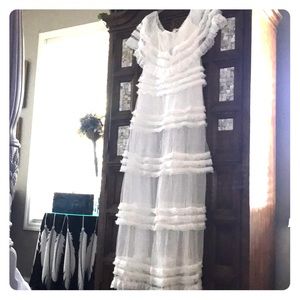 Mesh off shoulder maxi dress